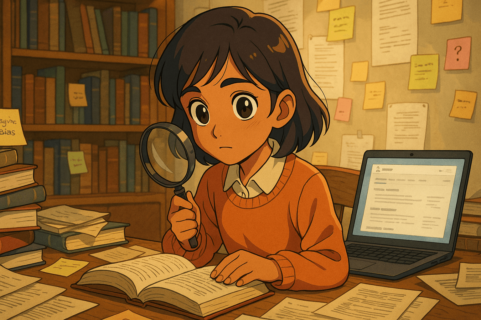 girl researching using perplexity