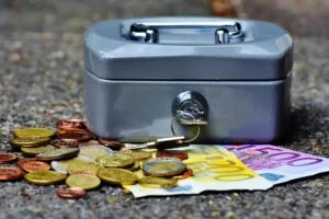 cashbox with money